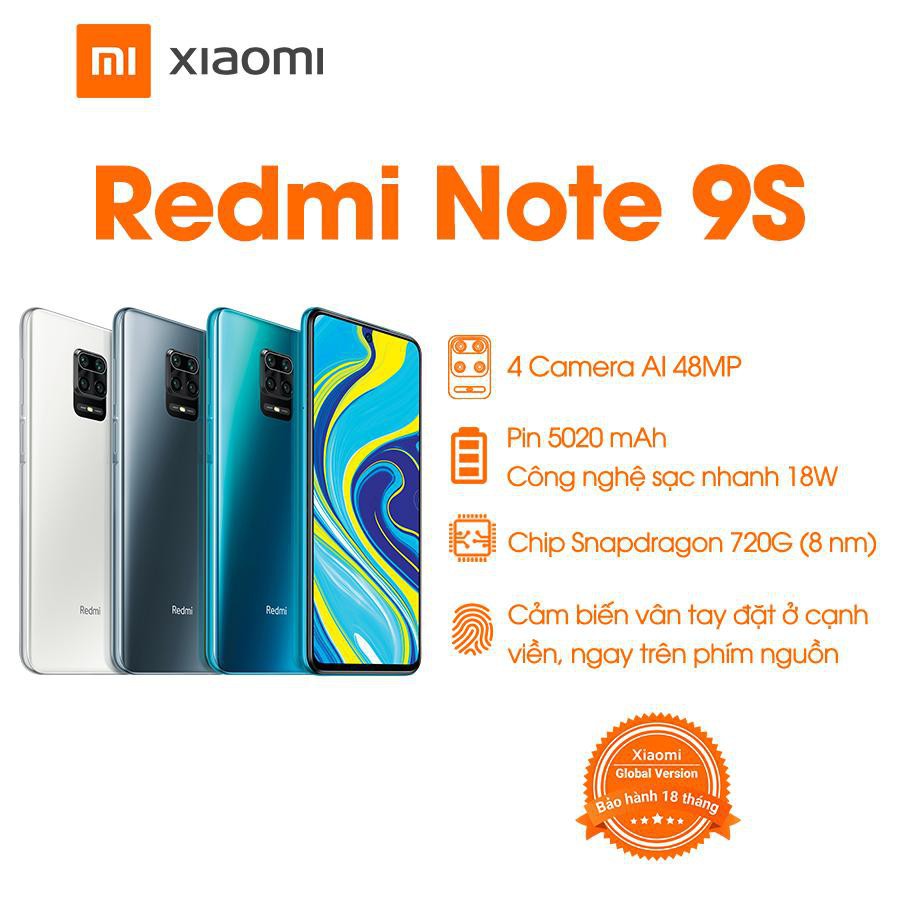 Điện thoại Xiaomi Redmi Note 9S 4GB/64GB - Hàng chính hãng | BigBuy360 - bigbuy360.vn