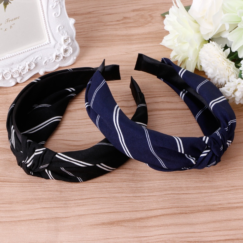 Băng Đô Thắt Nút Co Giãn Họa Tiết Kẻ Sọc Vintage Cho Nữ Mới