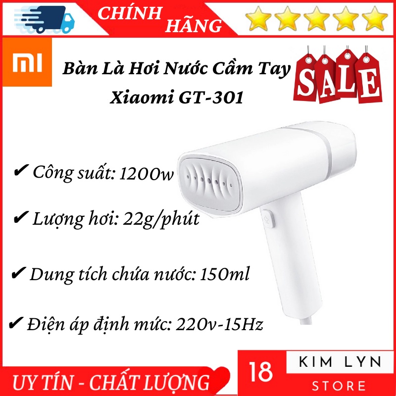 Bàn Là Hơi Nước Cầm Tay Xiaomi GT301W- An Toàn, Là Phẳng Quần Áo Cực Nhanh, Tiết Kiệm Điện Bảo Hành 12 Tháng