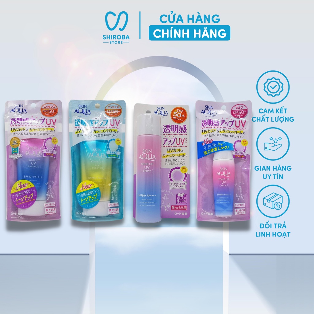 Kem chống nắng Sunplay Skin Aqua Tone up SPF50+ PA++++ 80g kem chống nắng nâng tông da shiroba