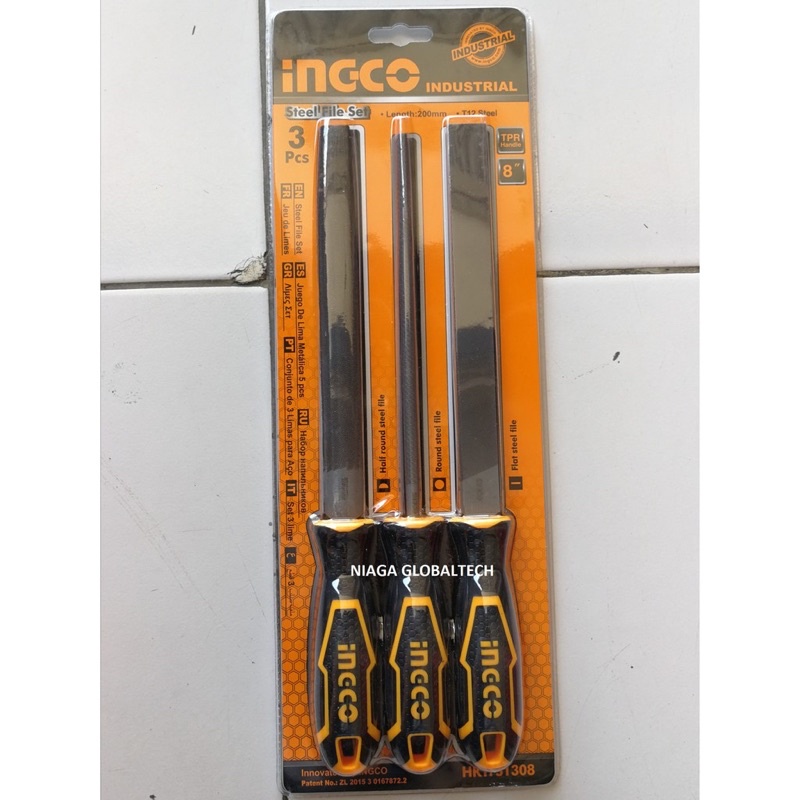 Bộ 3 giũa sắt 8&quot;/200mm HKTFS1308 INGCO