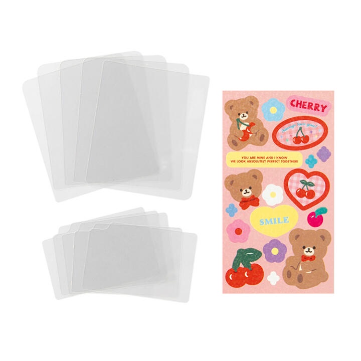 Set Sticker ARTBOX Hàn Quốc Họa Tiết Cherry Và Gấu Trang Trí Điện Thoại Z Flip 3