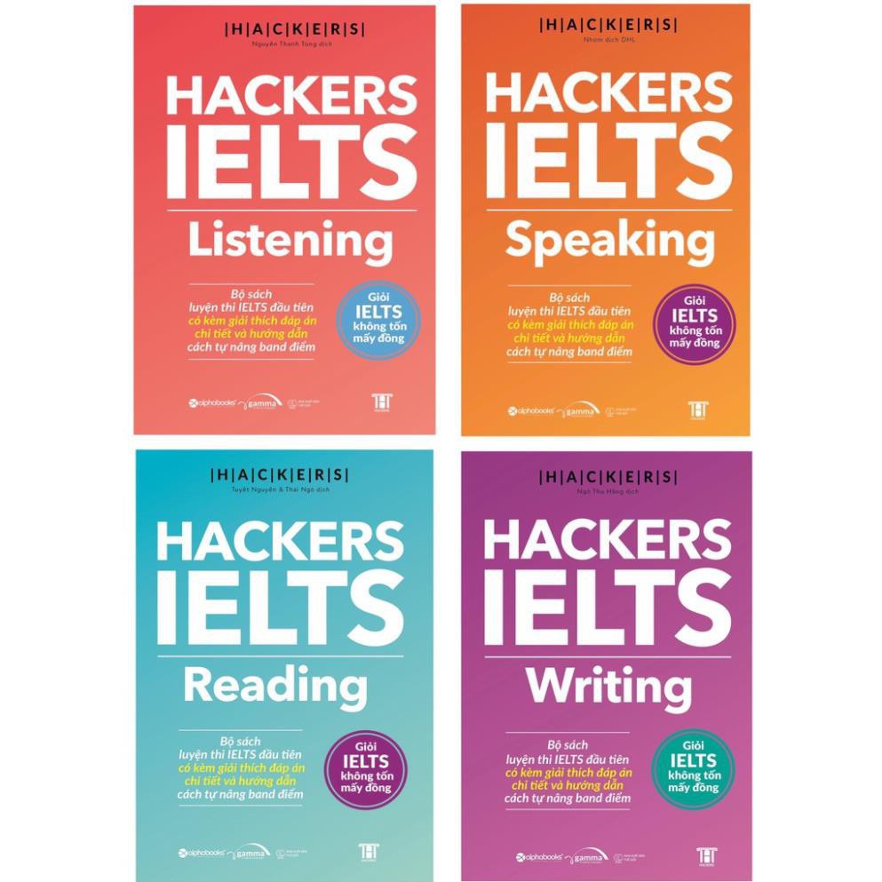 Sách AlphaBooks - Hackers IELTS Reading - Listening - Speaking - Writing - tặng kèm bookmark