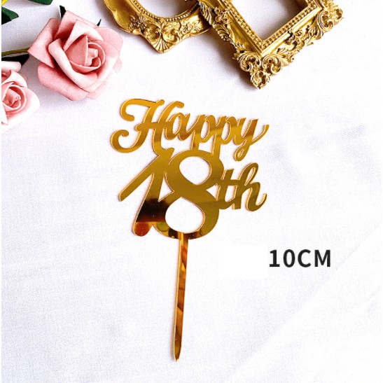 Que cắm Topper mica Happy 18th