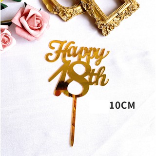 Que cắm Topper mica Happy 18th