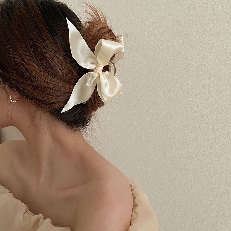 Kẹp Tóc Trong Suốt Phối Nơ Xinh Xắn Dành Cho Nữ