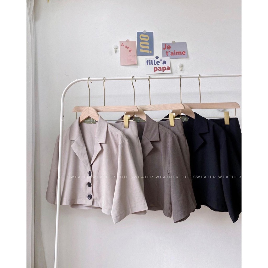 Set vest croptop kèm chân váy trơn (Ảnh thật) | BigBuy360 - bigbuy360.vn