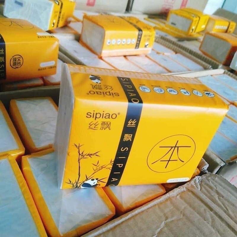 Giấy ăn gấu trúc SIPIAO siêu day 300tờ 3lớp