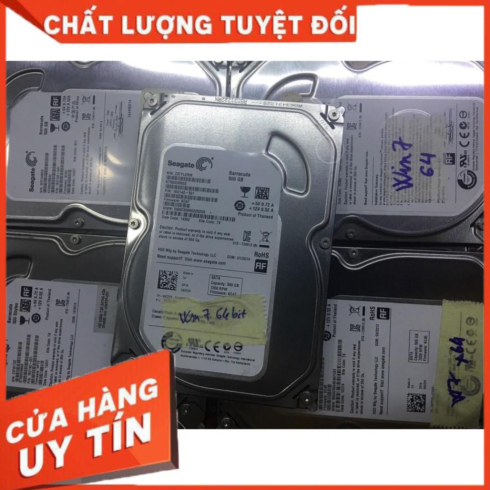 (giá khai trương) HDD 500G Seagate cài sẵn Win 7 64bit bảo hành 03 tháng