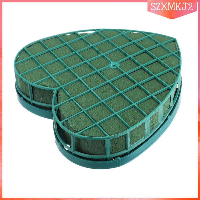Set 2 Khối Xốp Hình Trái Tim Màu Xanh Lá Đế Xốp Trang Trí Xe Hơi Đám Cưới