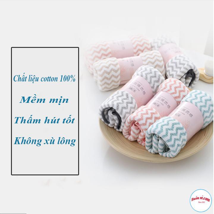 Khăn mặt lông cừu xuất hàn vân kẻ sọc mềm mịn siêu thấm - Buôn rẻ 00869