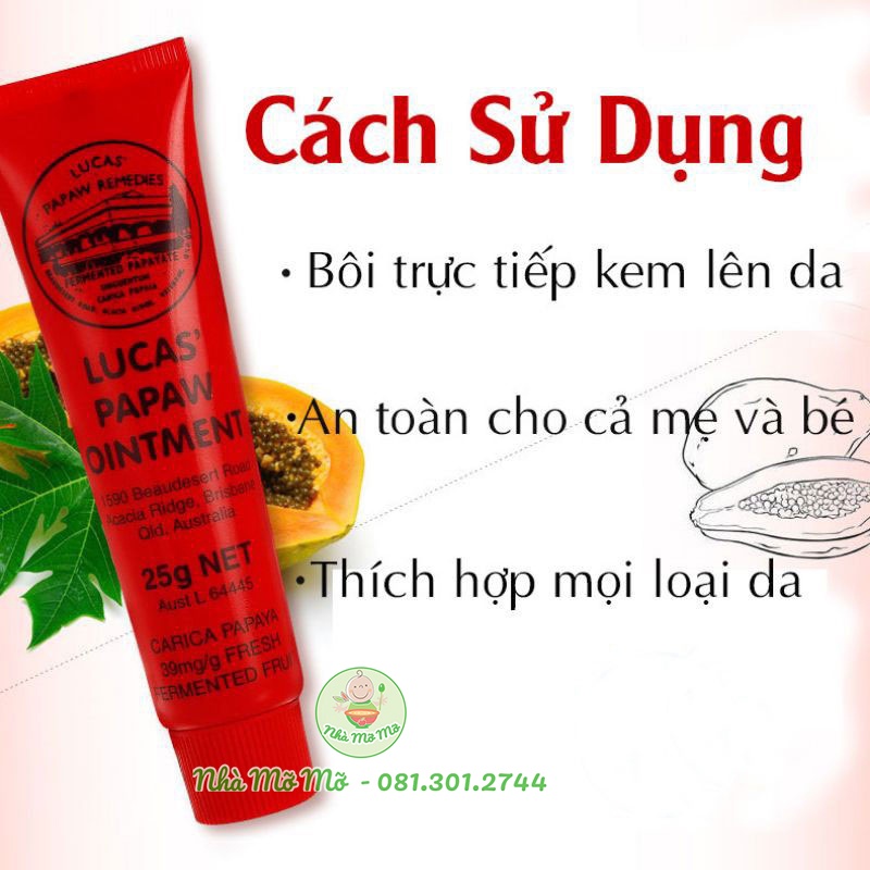 Kem Đu Đủ Lucas Papaw Ointment 25g Hàng Úc - Nhà Mỡ