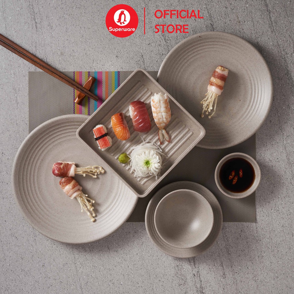 Bộ Bát Đĩa SUPERWARE Nhựa Phíp 100% Melamine - Light Brown N2