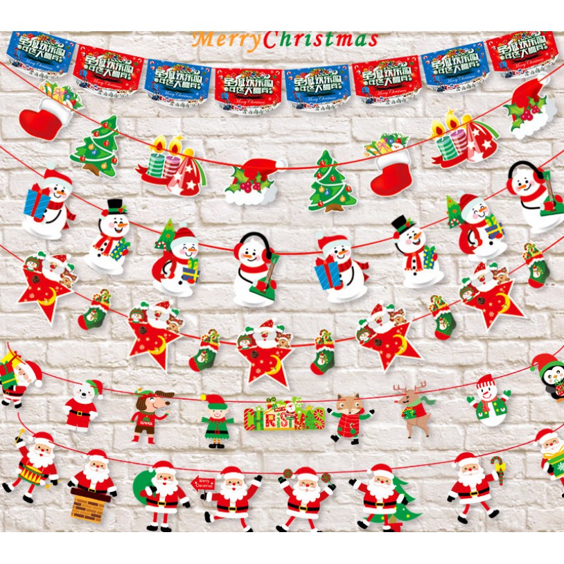 Cờ treo trang trí noel trang trí giáng sinh nhiều mẫu BST03