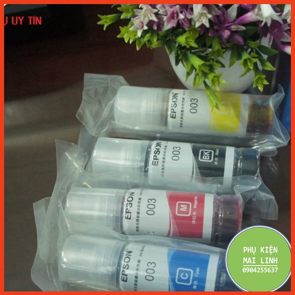 ☘️Mực in màu 003 e.e.pson L1110, L3110, L3150,L4150,L1110, L1250, L5190, L5290- mã 003 nhập khẩu màu xanh
