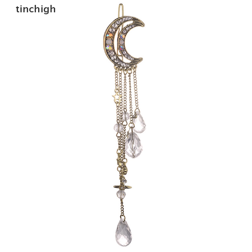Kẹp Tóc Hình Mặt Trăng Đính Đá Pha Lê Cho Cô Dâu