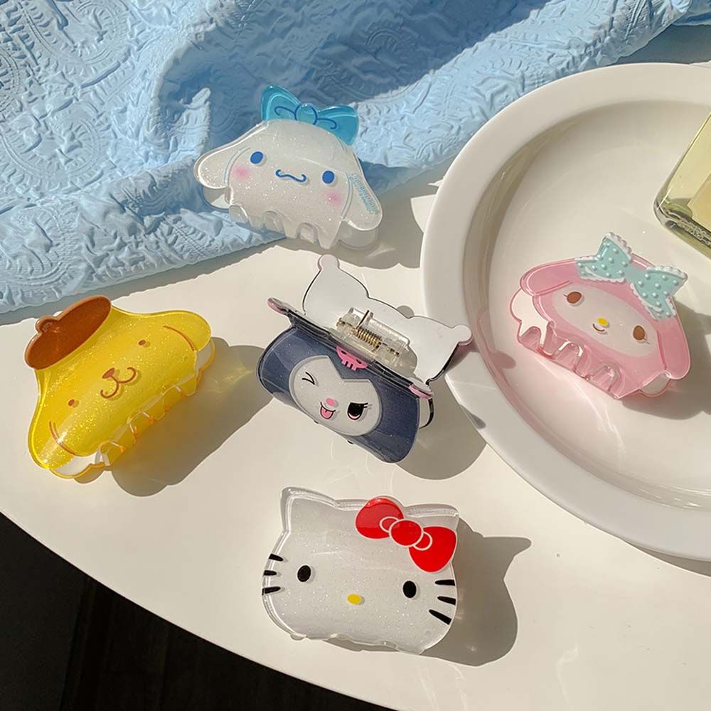 Kẹp tóc hình hoạt hình bằng acrylic phong cách Hàn Quốc dễ thương cho nữ