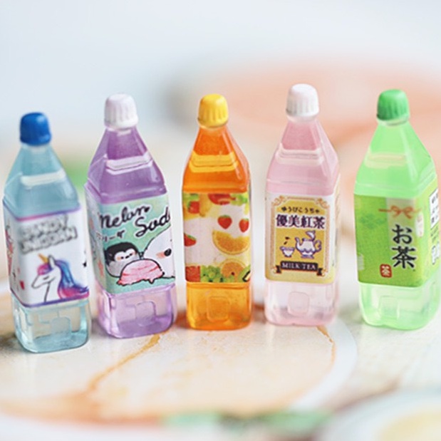 Charm (C429) slime/ Dụng Cụ Charm Trang Trí Hình Chai Nước Giải Khát Nhiều Màu Sắc (0.9x3.2cm)