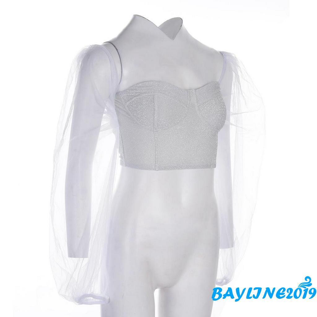 Áo Lửng Tay Dài Trễ Vai Quyến Rũ Cho Nữ