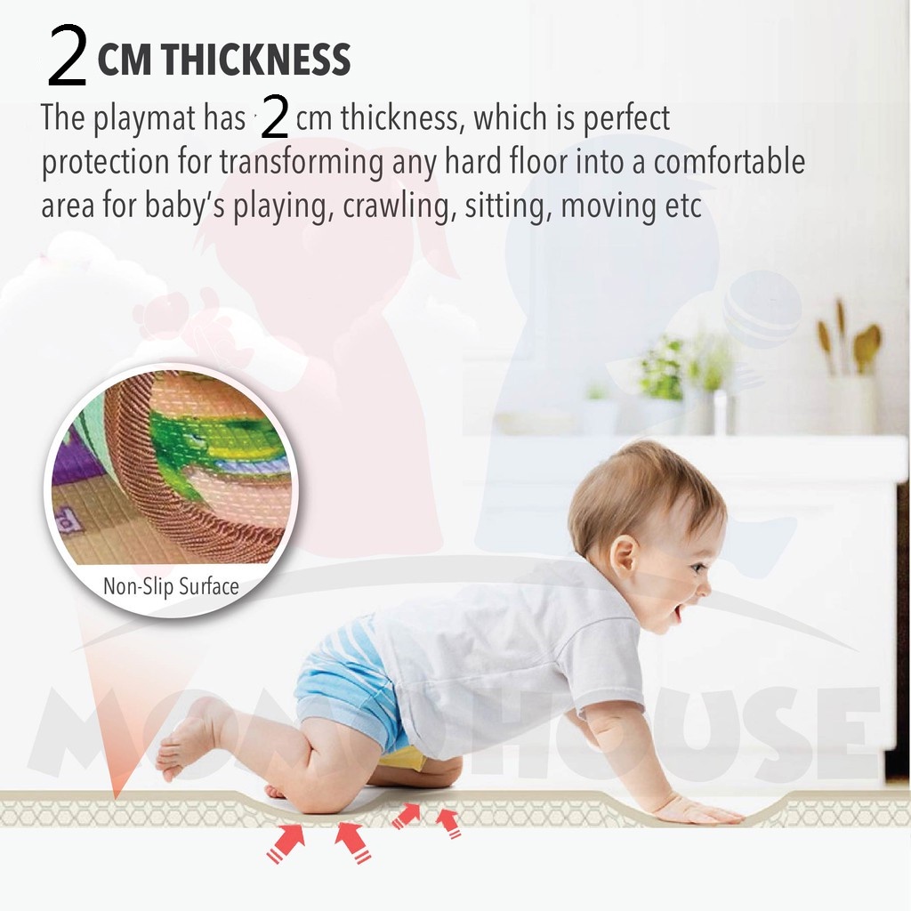 Thảm tập bò hai mặt chống trượt không thấm nước thân thiện với môi trường nhiều độ dày tùy chọn cho bé