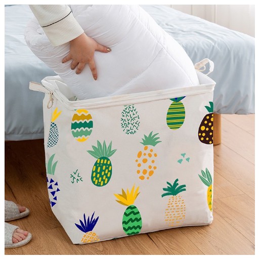 Giỏ đựng quần áo bằng vải chống thấm nước, túi đựng chăn màn siêu to đa năng có thể gấp gọn tiện dụng 100 lít