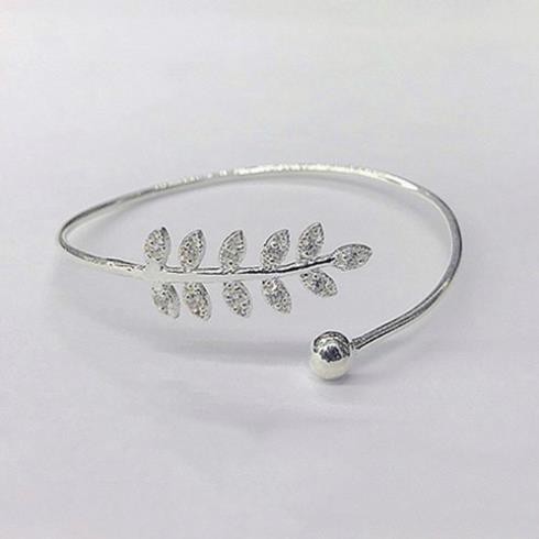 Vòng Tay Bạc Nữ - Lắc Bạc Nữ Lá Olive Freesize