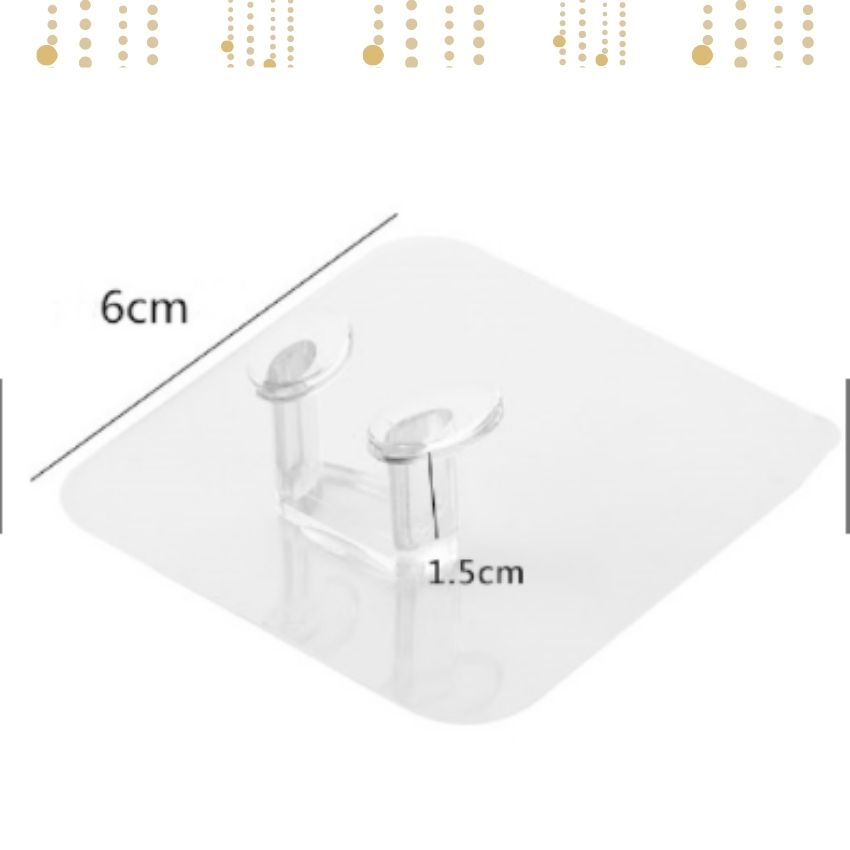 Móc Dán Tường 2 Chân Kẹp Giữ Dây Treo Phích Cắm Điện, Dây Sạc, Điện Thoại Treo Đồ Đa Năng