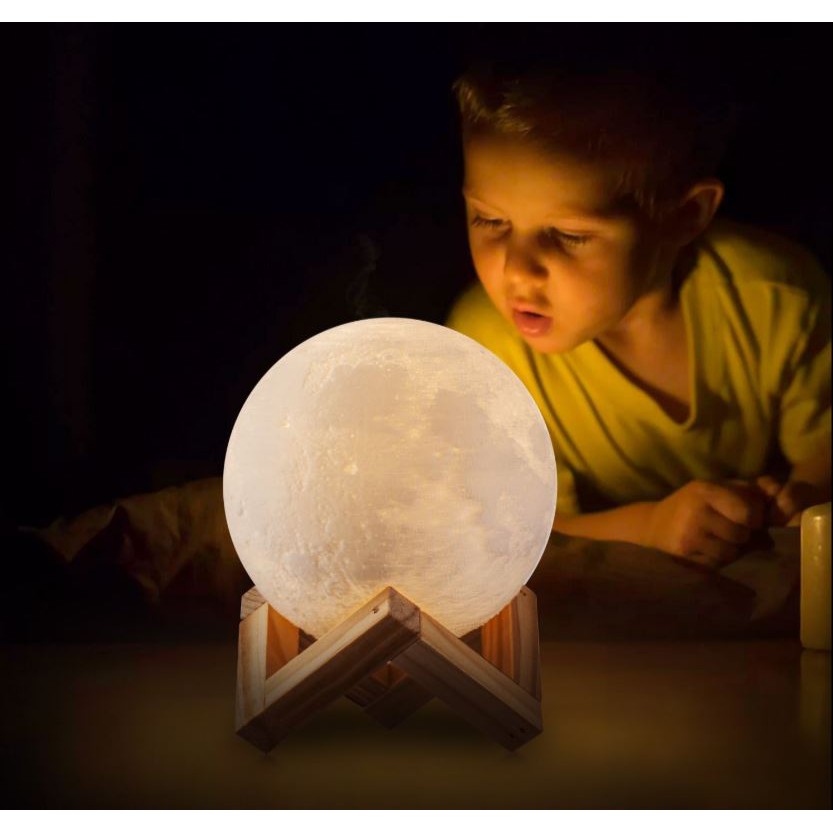 [Chỉ sale 1 ngày] Đèn ngủ hình mặt trăng 3D có thể cảm ứng đổi màu