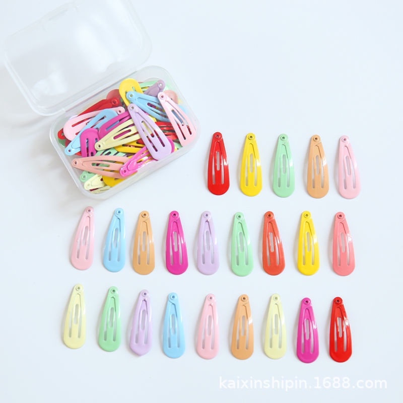 Set 10 Kẹp Tóc Hình Giọt Nước Màu macaron Đáng Yêu Cho Bé