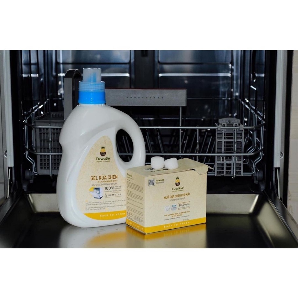 Nước rửa chén cho máy rửa chén bát Fuwa3e hữu cơ enzyme  sinh học dạng gel 2L
