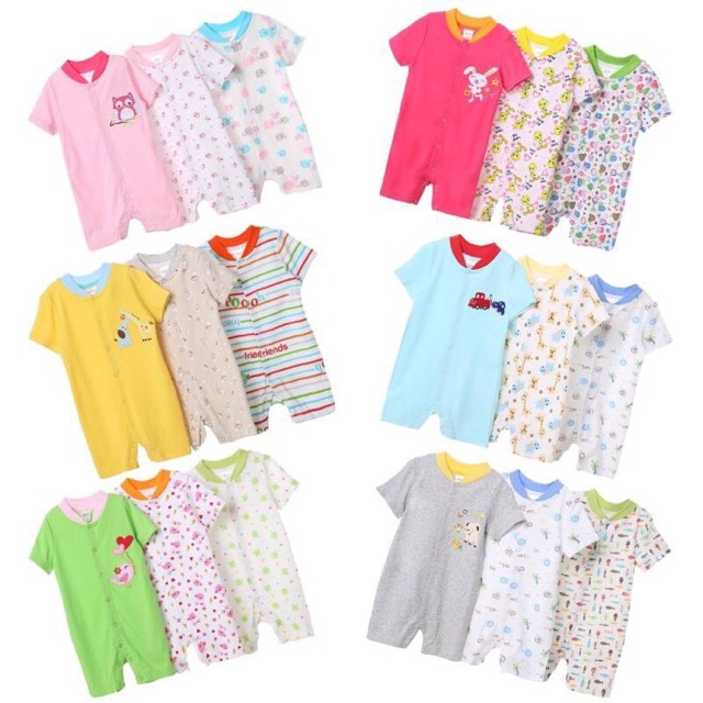 Set 3 áo liền quần đùi Carter xuất dư cho bé trai/ bé gái 3-12 tháng
