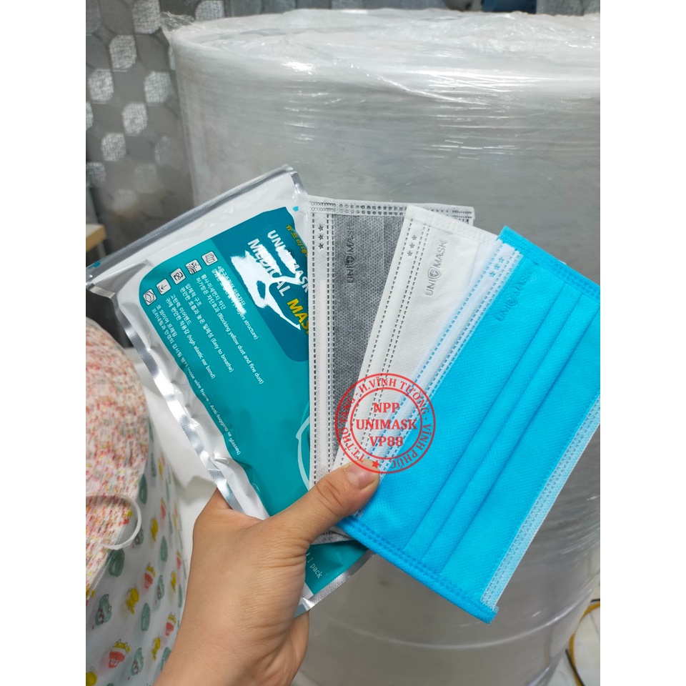 1 Gói 10 Chiếc Khẩu Trang Y tế Unimask (Túi Zip), Vệ Sinh Đảm Bảo - Chính Hãng Công Ty Từ NPP Tại Vĩnh Phúc