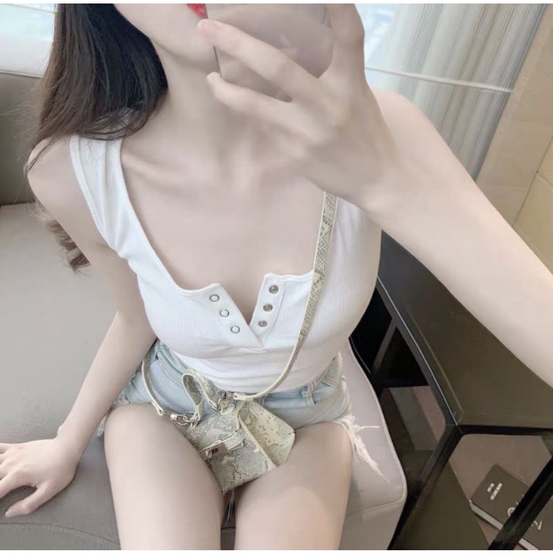 Áo  ba lỗ cúc bấm