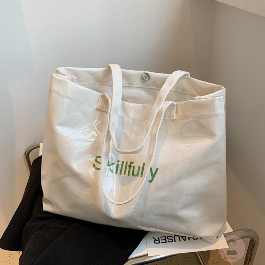 Túi Xách Nữ Vải Canvas In Chữ Cá Tính