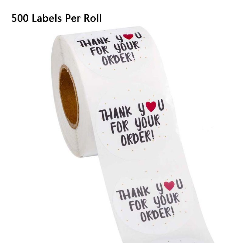 HANDMADE Cuộn 500 Miếng Dán Chữ Thank You For Your Order