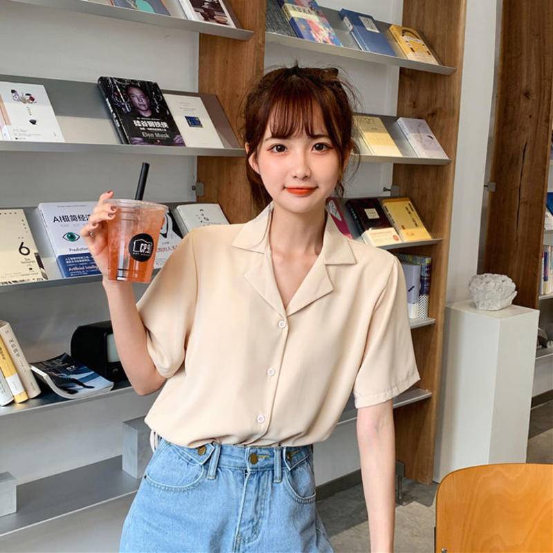 Áo Sơ Mi Chiffon Mỏng Dáng Rộng Ngắn Tay Thời Trang Mùa Hè Hàng Mới Dành Cho Nữ 2022