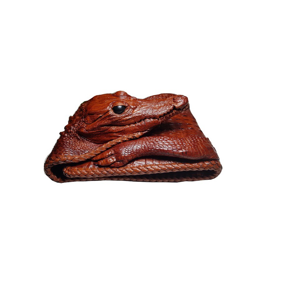 Ví da cá sấu nguyên con Ruby Luxury tặng kèm 6 lưỡi dao cạo râu kép trị giá 60.000 đ.