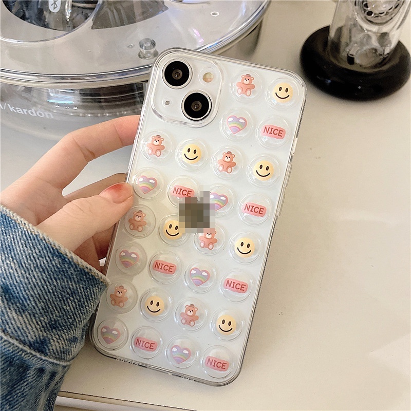 Ốp lưng iphone Ốp Điện Thoại Trong Suốt Hình Mặt Cười Cho iphone13 14proPromax 678plus 6/6splus/7/7plus/8/8plus/x/xr/xs/11/14pro/13/pro/max/plus/promax Dinuo case