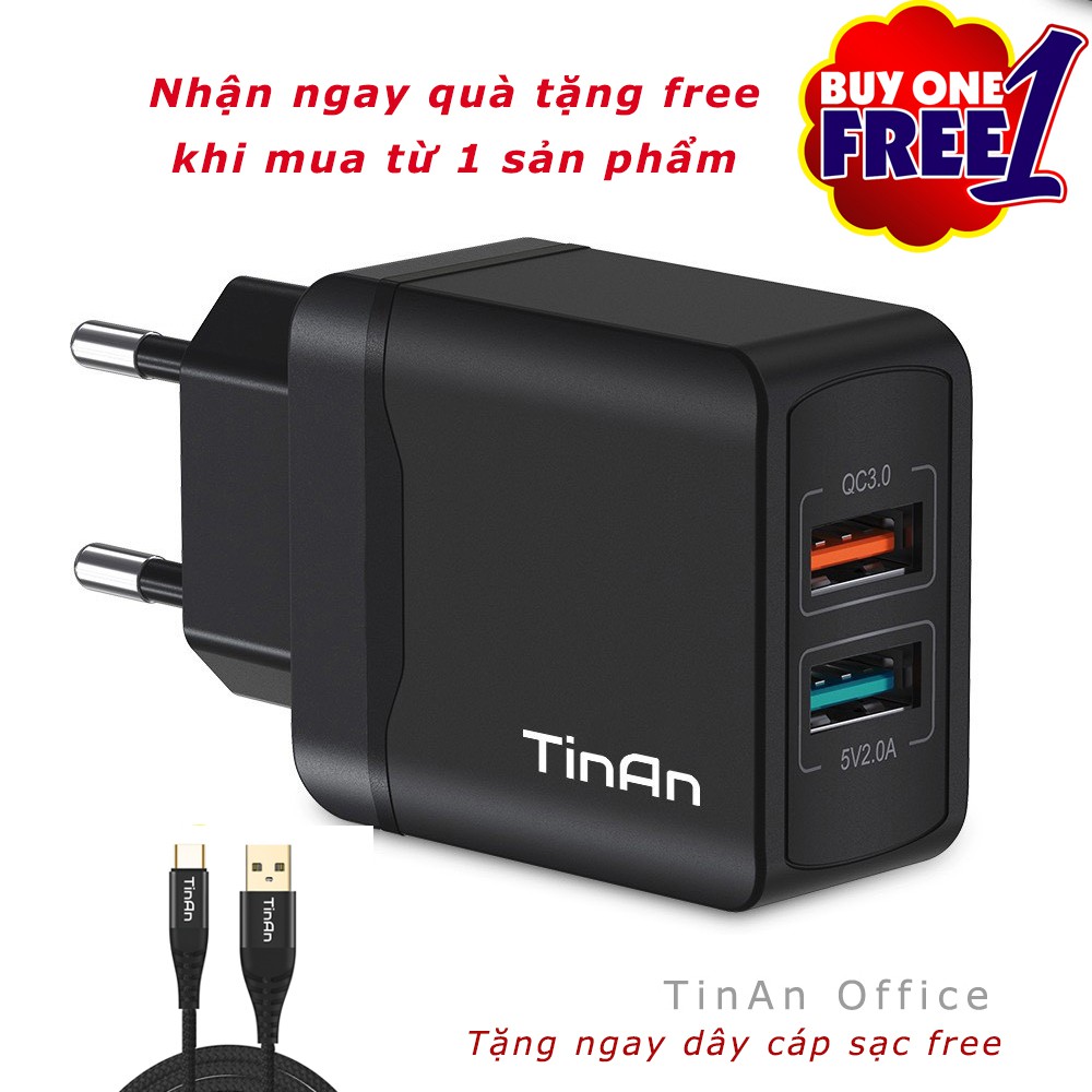 [MUA NGAY NHẬN QUÀ] Bộ Chuyển Đổi Sạc USB Kép 3.0 28W QC 3.0 Sạc Nhanh TinAn, Bộ Sạc Điện Thoại Di Động Du Lịch