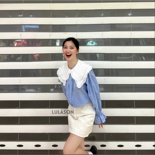 SƠ MI OVERSIZE TAY BỒNG CỔ BÈO