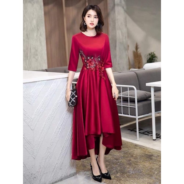 Đầm lụa nữ dự tiệc cao cấp mềm mượt sang trọng quý phái NP3164