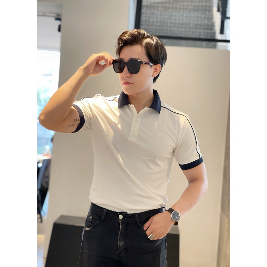 Áo thun nam,áo polo nam thiết kế phối màu chất vải cá sấu cotton cao cấp ngắn tay cực sang trọng và lịch lãm ATB0050