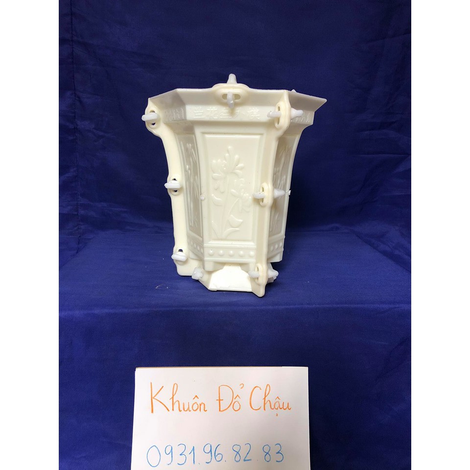 Khuôn chậu lục giác ống cao 22cm