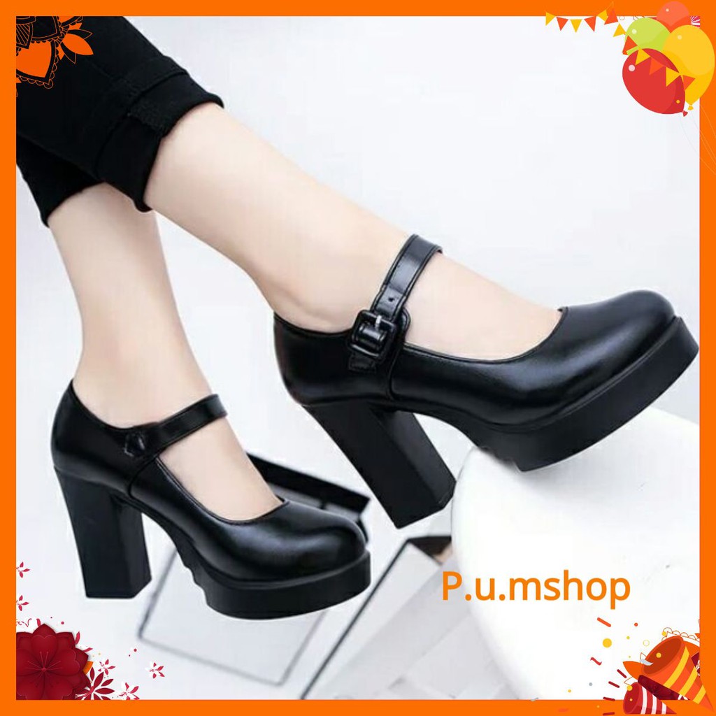 (Order) Giày quai ngang đế thô 35-39 sẵn 37