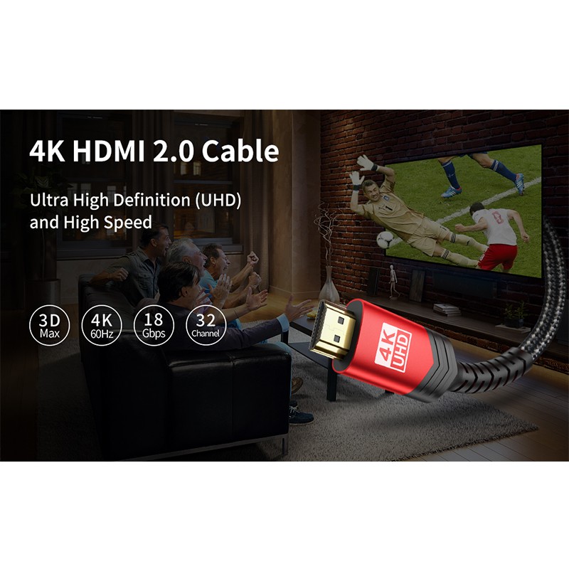 Dây Cáp JSAUX Hdmi 2.0 Tốc Độ Cao 4k 60hz 18gbps 28awg Hdr 3d 2160p 1080p Tiện Lợi