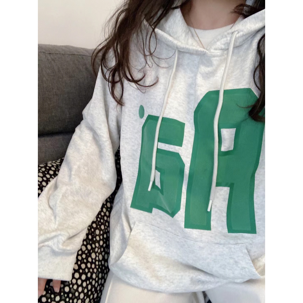 NRVP Áo Hoodie Tay Dài Oversize In Họa Tiết Phong Cách Hàn Quốc Kiểu Mới Cho Nam / Nữ