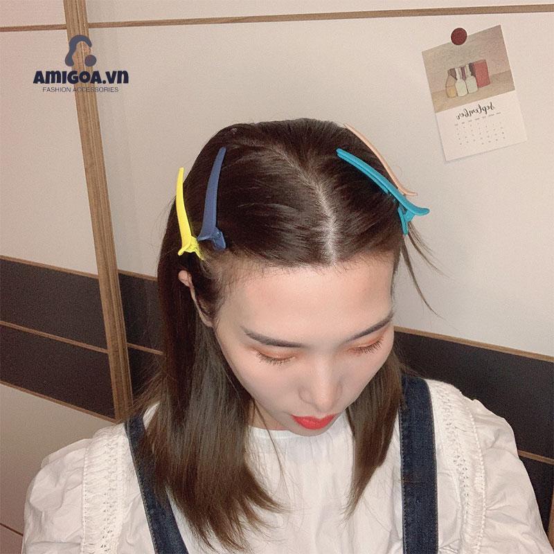Kẹp Tóc Mái Màu Kẹo Dùng Trang Điểm Dành Cho Nữ