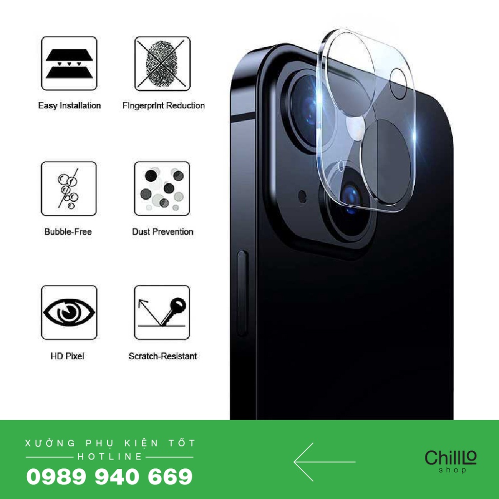 Miếng Dán iPhone Cho Camera Sau Điện Thoại - Kính Cường Lực Camera 7Plus/8Plus/X/ Xs/ Xs Max/ 11/12/13/ Mini/Pro/Pro Max