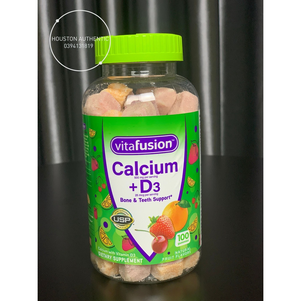 Kẹo dẻo VITAFUSION bổ sung Calcium + D3 500mg 200 viên _ Live mua hàng tại Mỹ