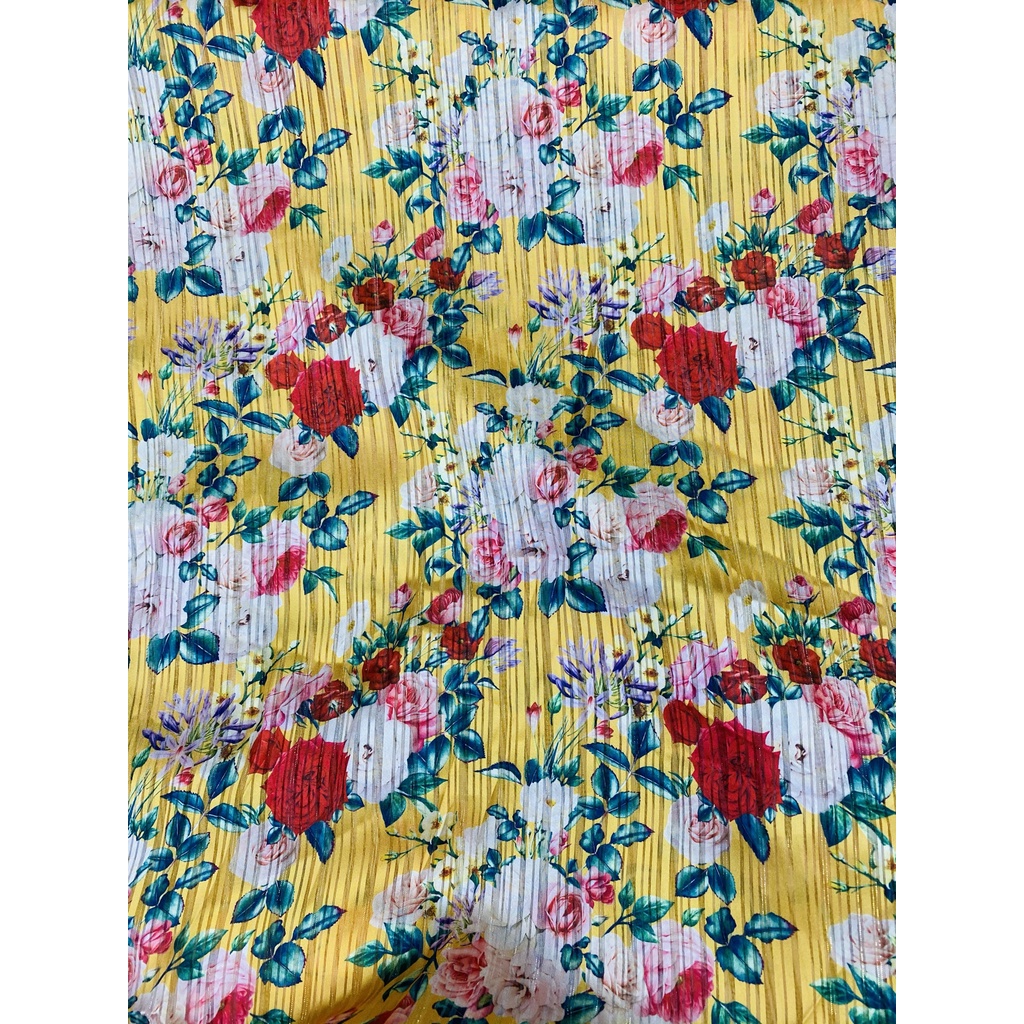 Vải Voan kim tuyến hoa hồng 18